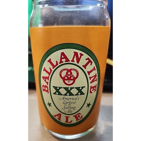 Vintage Ballantine XXX Ale Beer Glass 5" Red/Green Logo Barware Collectible - Picture 1 of 7
